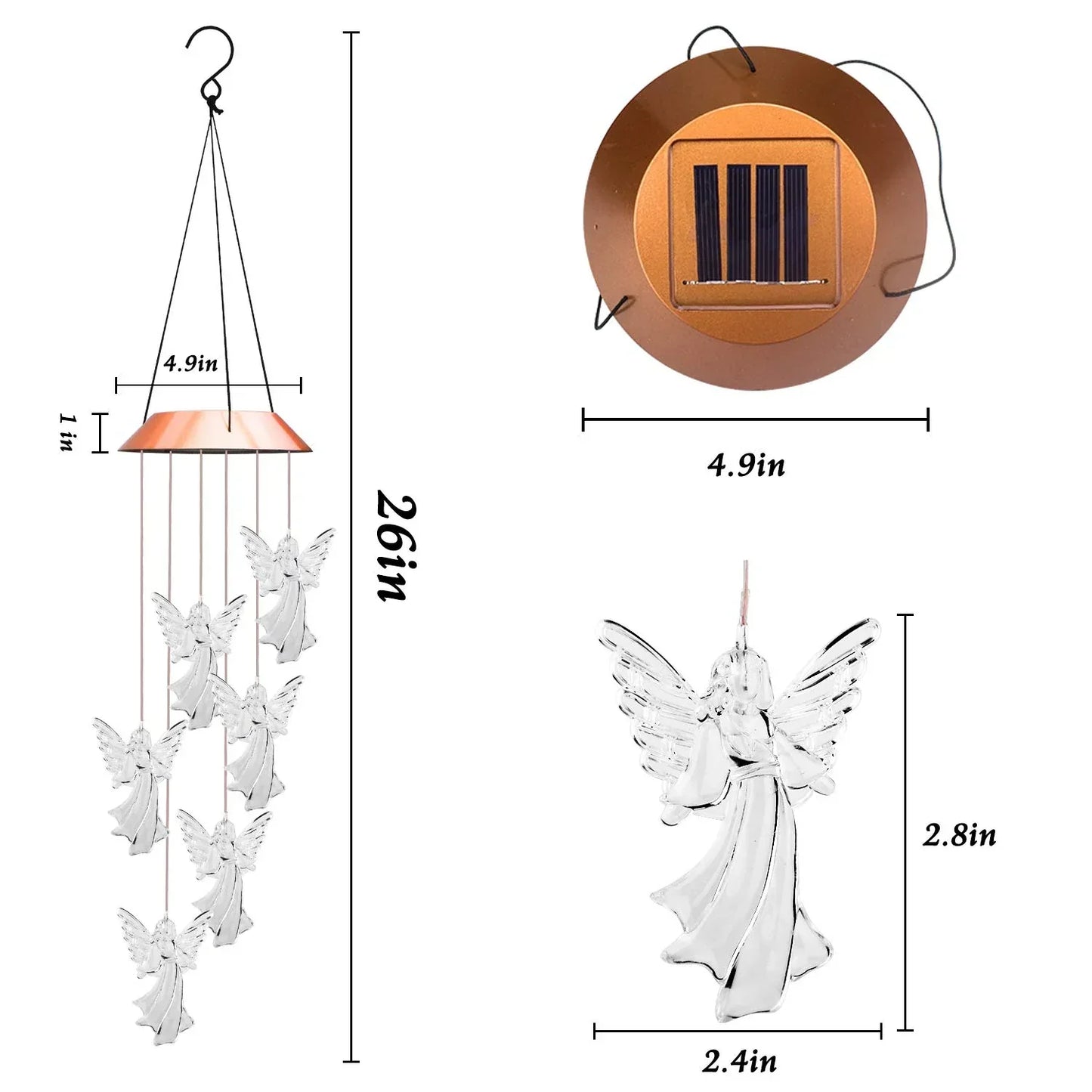 Solar Windspiel Schutzengel
