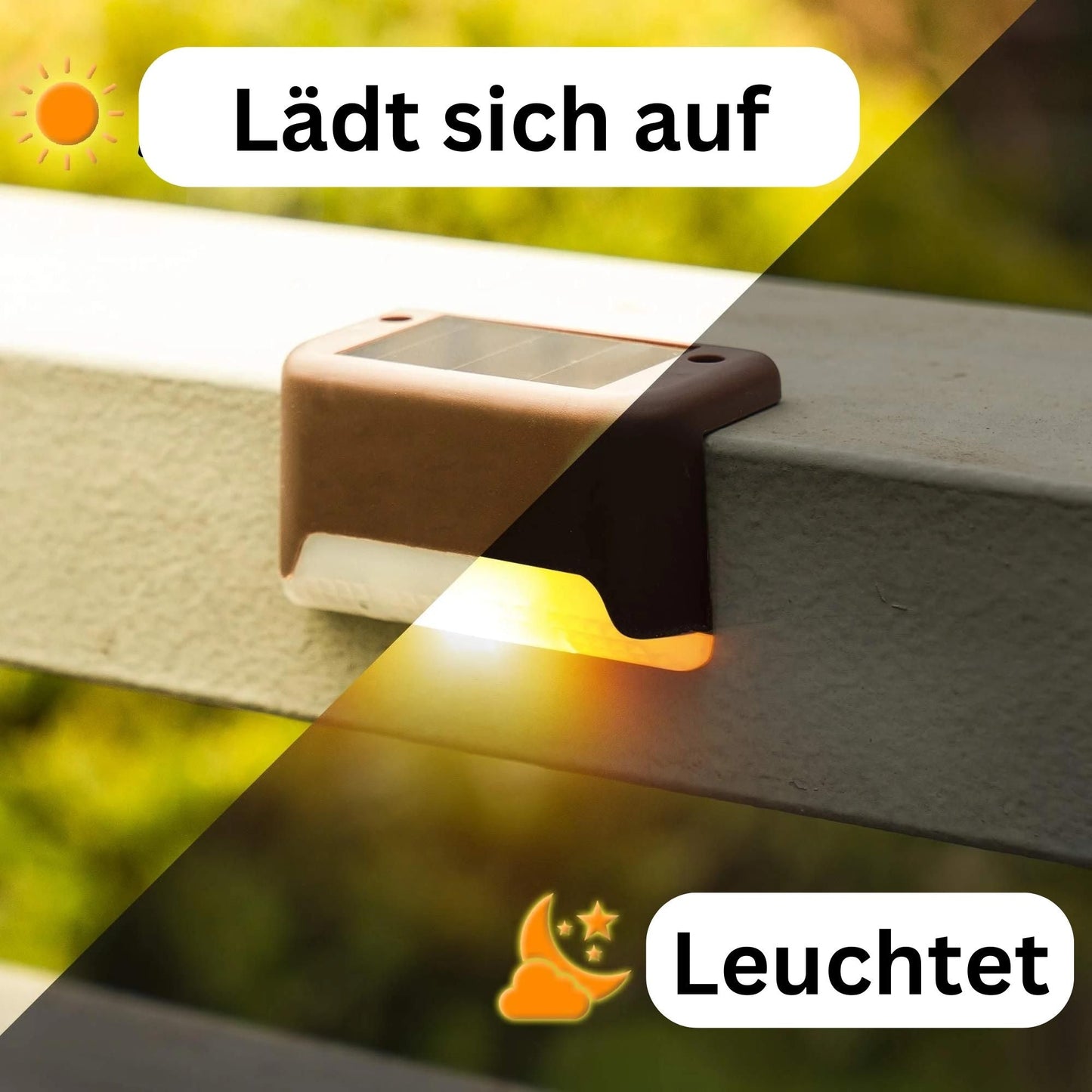 LED Solar Lampen Set für Treppen, Geländer und mehr